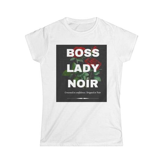 Boss Lady Noir Tee — Feminine Rose Graphic Women's Shirt